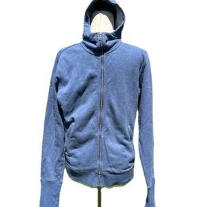 Orlebar Brown Men's Small Blue Full Zip Cotton Hoodie Jacket